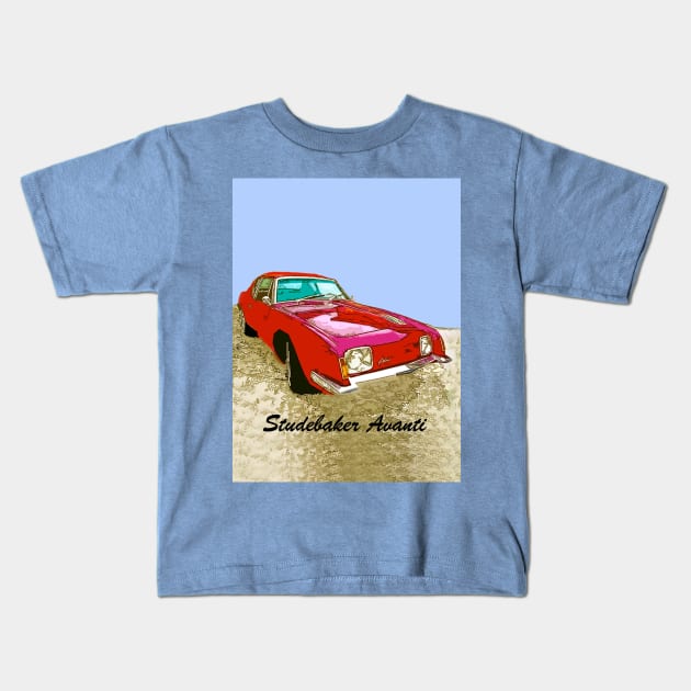 Studebaker Avanti Vintage Classic Car Kids T-Shirt by CarloVaro